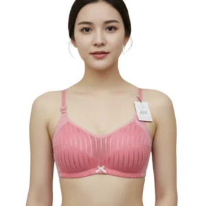 Pink Stylish Ribbed Fabric  Soft Padded & Skin Friendly