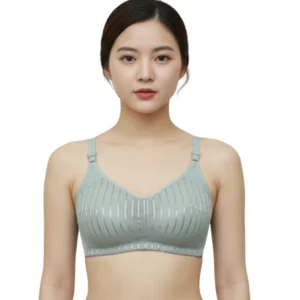 Pista Green Ribbed Comfort Bra – All-Day Support